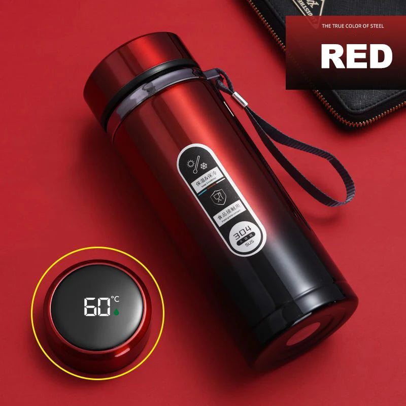 Bouteille Thermos en acier inoxydable de 500ML à 1 litre, avec affichage de la température LED