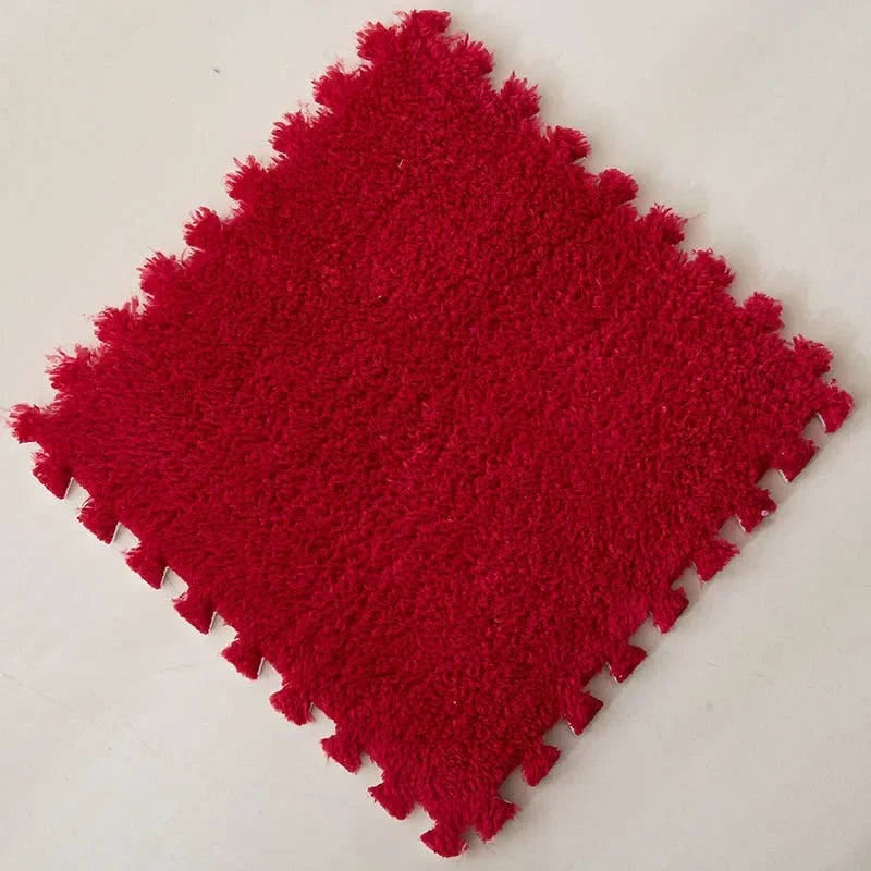 Tapis de jeu en peluche douce pour enfants, 30x30CM, Puzzle, tapis de jeu chaud, carreaux d'exercice imbriqués, tapis de sol, décoration