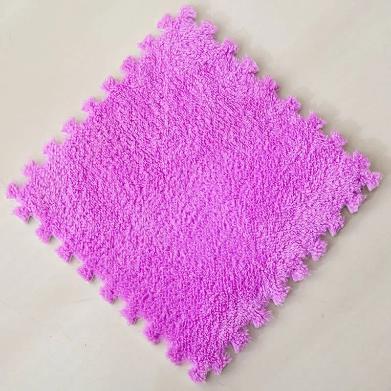 Tapis de jeu en peluche douce pour enfants, 30x30CM, Puzzle, tapis de jeu chaud, carreaux d'exercice imbriqués, tapis de sol, décoration
