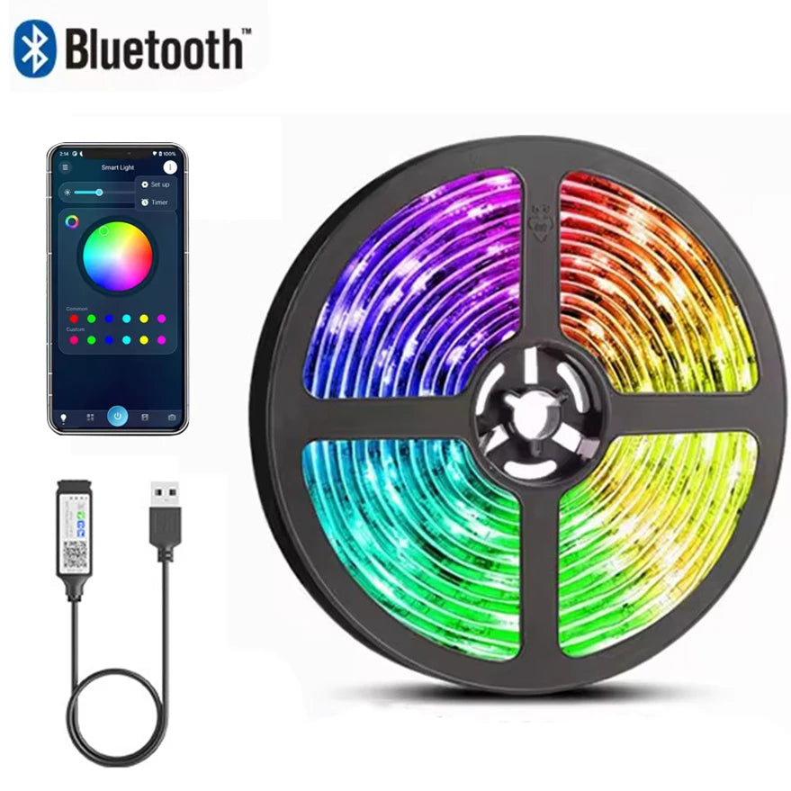 USB 5V LED lumières pour TV avec contrôle APP ruban Flexible RGB5050 30 LED s/m TV LED rétro-éclairage chambre décor éclairage