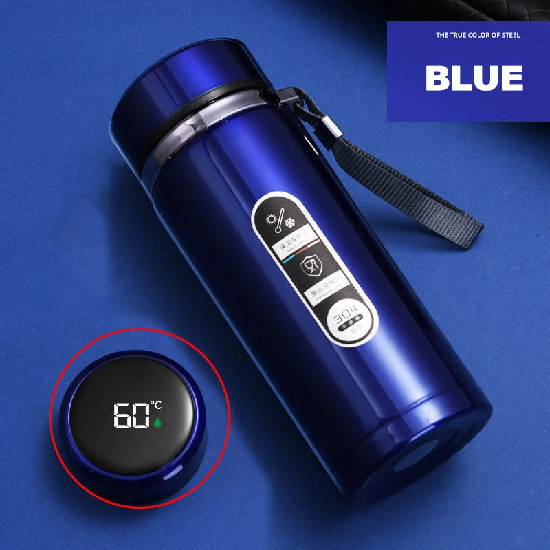 Bouteille Thermos en acier inoxydable de 500ML à 1 litre, avec affichage de la température LED