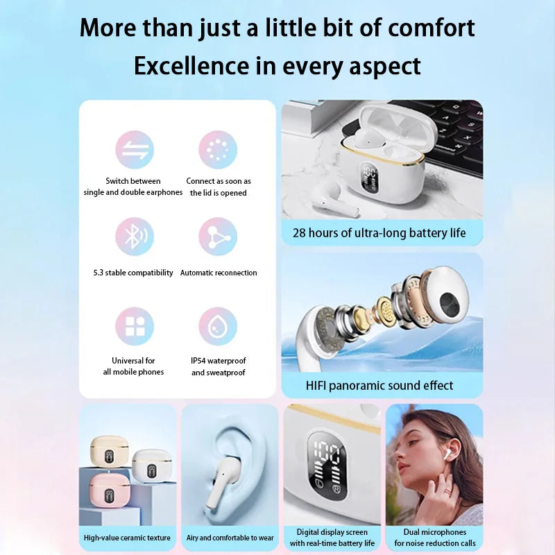 Écouteur sans fil Bluetooth 5.3