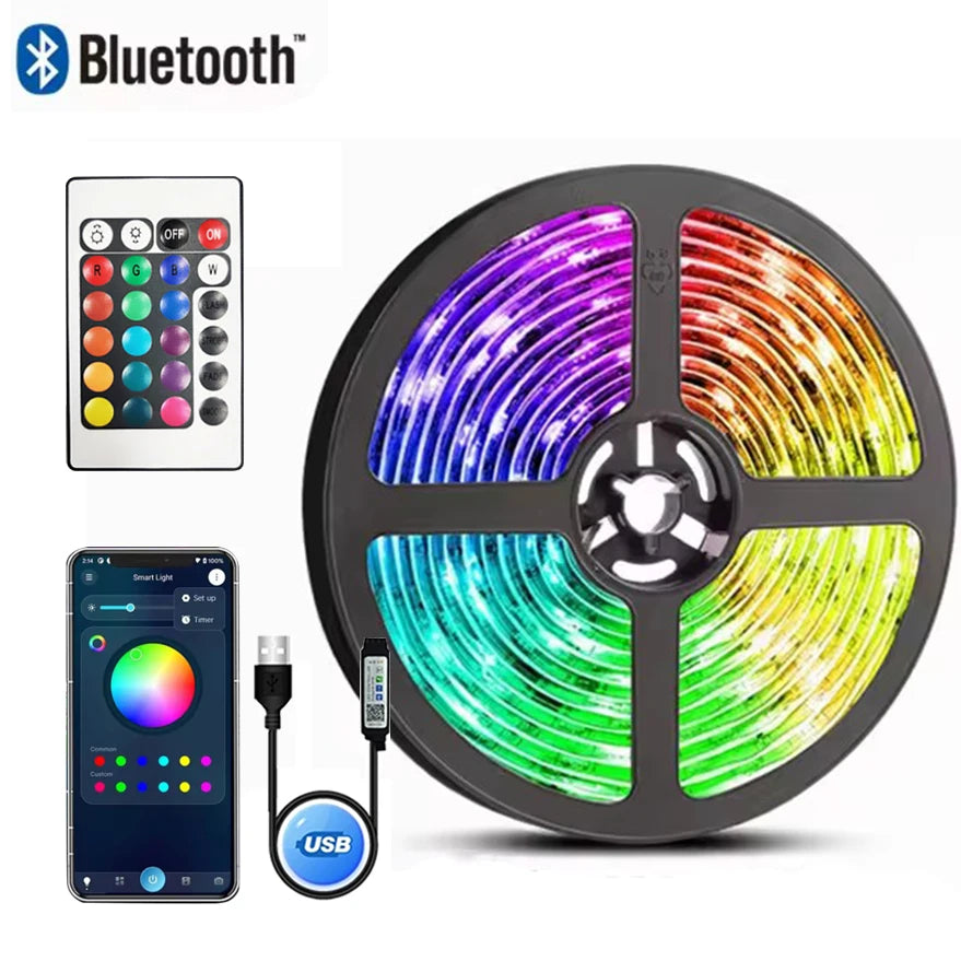 USB 5V LED lumières pour TV avec contrôle APP ruban Flexible RGB5050 30 LED s/m TV LED rétro-éclairage chambre décor éclairage