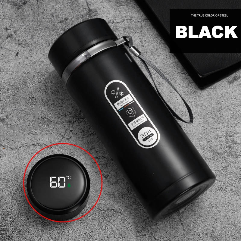 Bouteille Thermos en acier inoxydable de 500ML à 1 litre, avec affichage de la température LED