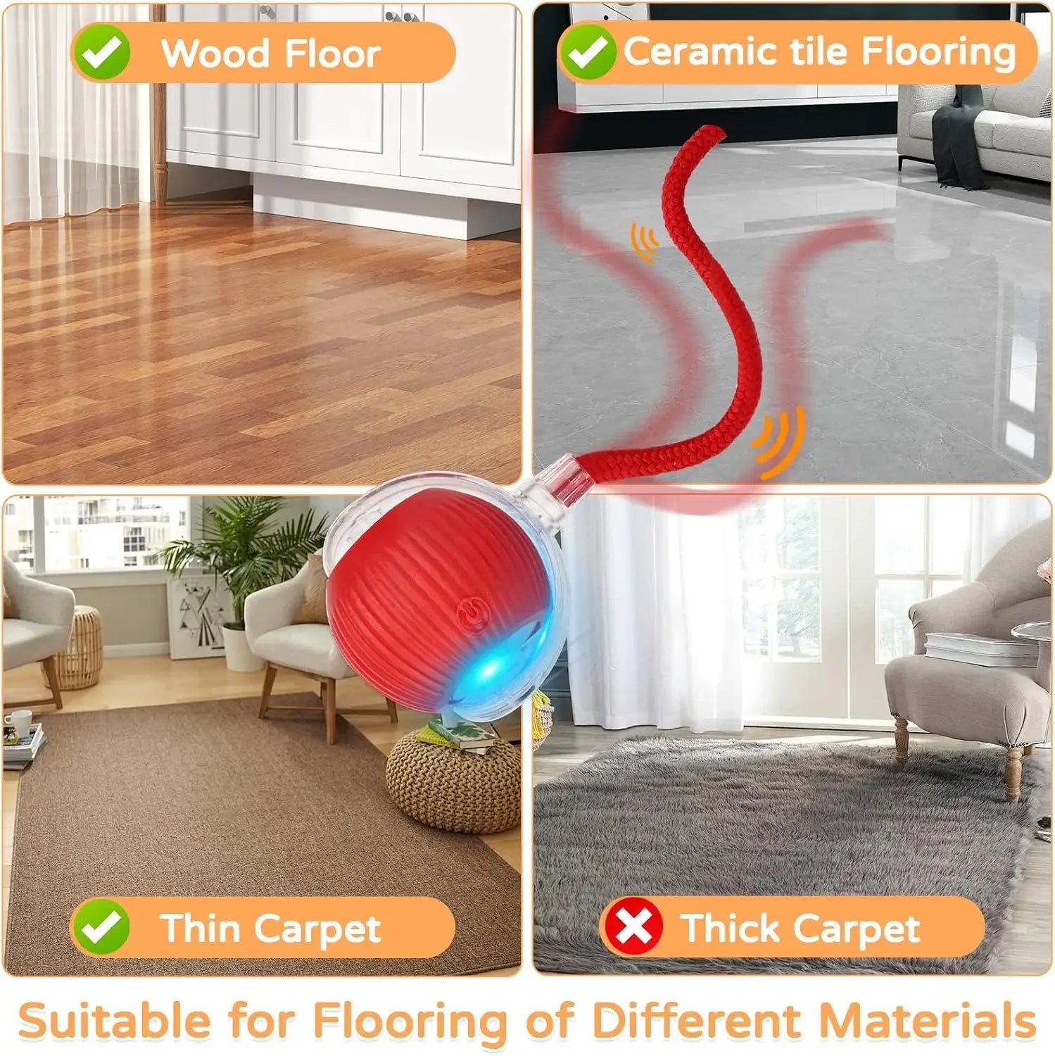 Jouet interactif pour chien et chat, boule roulante automatique