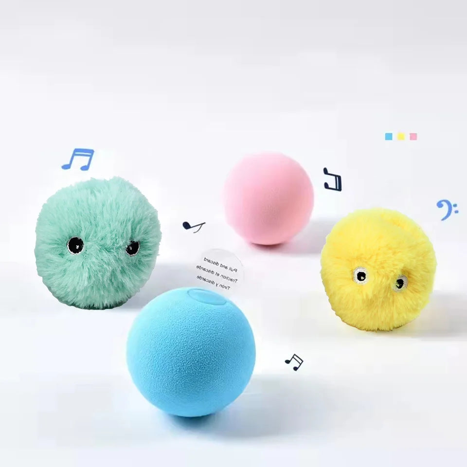 Jouets intelligents pour chat, balle interactive en peluche