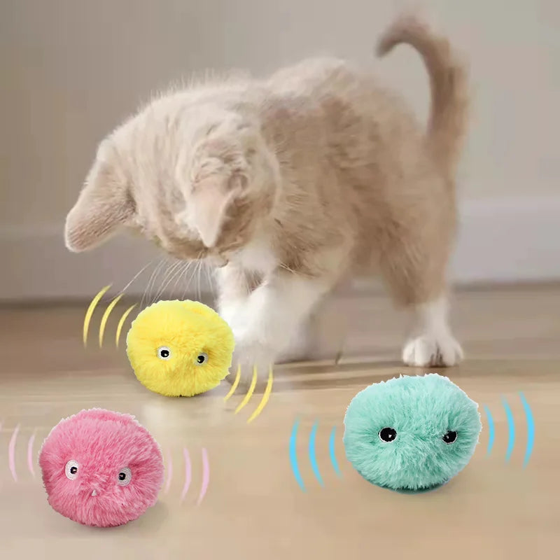 Jouets intelligents pour chat, balle interactive en peluche